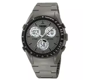 Часы наручные мужские SKMEI 2109GY, армейские часы противоударные, оригинальные мужские часы