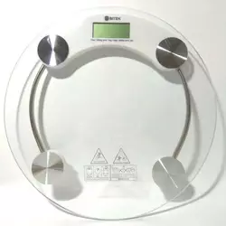 Весы напольные электронные ВІТЕК BT-1603A стеклянные портативные прозрачные круглые цифровые весы для дома