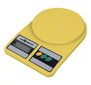 Весы кухонные SeaBreeze SB-071, Электрические кухонные весы, Точные кухонные весы. Цвет: желтый