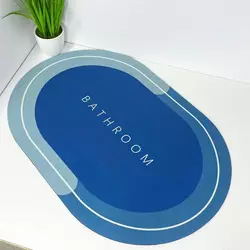 Коврик для ванной комнаты влагопоглощающий быстросохнущий нескользящий Memos 60х40см. Цвет: синий