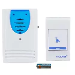 Дверной звонок от батареек Luckarm Intelligent 8203 беспроводной. Цвет: голубой