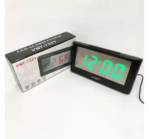 Часы электронные настольные VST-732Y с зеленой подсветкой, электронные настольные часы light
