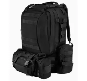 Рюкзак тактический 50 литров (+3 подсумки) Качественный штурмовой для похода и путешествий рюкзак баул