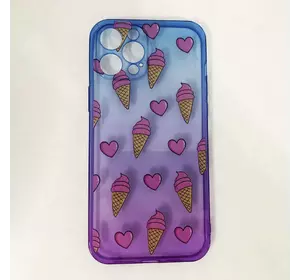 Чехол для Apple Iphone 12 Pro Max розово-синий Мороженое