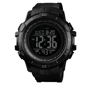 Часы наручные мужские SKMEI 1475BK BLACK, военные тактические часы. Цвет: черный