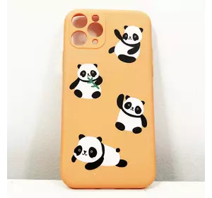 Чехол для Apple Iphone 11 Pro панда .Цвет: персиковый