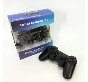 Игровой беспроводной геймпад Doubleshock PS3/PC аккумуляторный джойстик с функцией вибрации. Цвет: черный