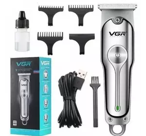 Машинка для стрижки волос аккумуляторная VGR V-071 триммер для бороды и усов, окантовочная машинка