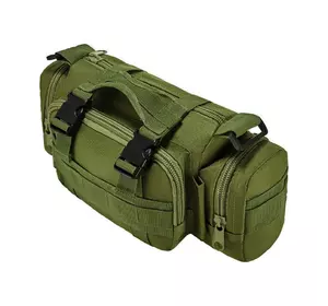 Сумка - подсумок тактическая поясная Tactical военная, сумка нагрудная с ремнем на плечо 5 литров кордура хаки