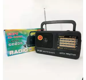 Радиоприёмник Kipo KB-409 AC мощный радио FM c usb питание от батарейки R20 или от сети Черный