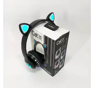 Беспроводные наушники с кошачьими ушками и RGB подсветкой Cat VZV 23M. Цвет: черный
